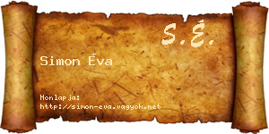 Simon Éva névjegykártya